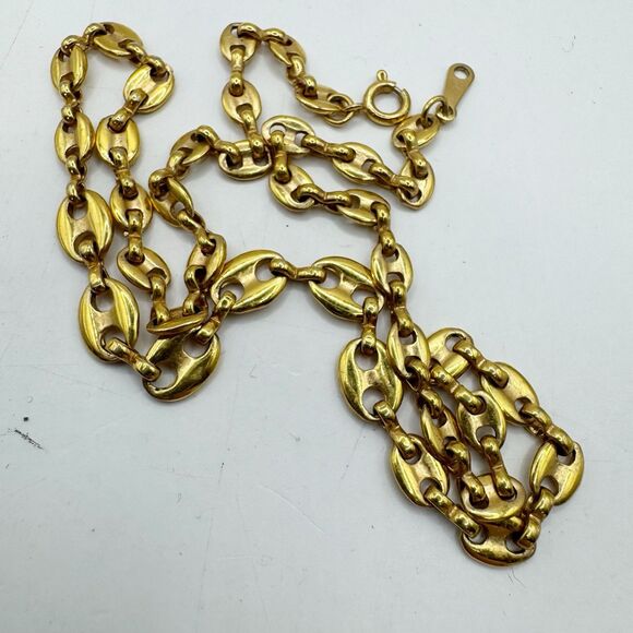 Avon Vintage Gold Tone Mariner Chain Layering Collar 16” - Picture 9 of 9
